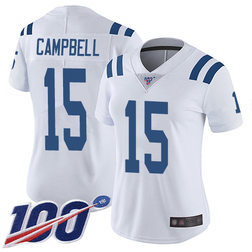 Nike Colts #15 Parris Campbell White Women's Stitched NFL 100th Season Vapor Limited Jersey Nike Colts #15 Parris Campbell White Women's Stitched NFL 100th Season Vapor Limited Jersey