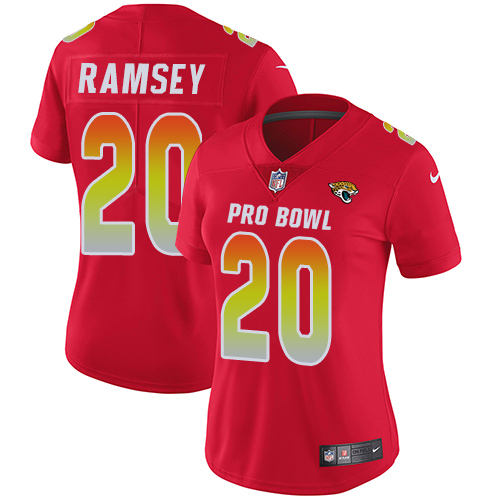 Nike Jaguars #20 Jalen Ramsey Red Women's Stitched NFL Limited AFC 2019 Pro Bowl Jersey Nike Jaguars #20 Jalen Ramsey Red Women's Stitched NFL Limited AFC 2019 Pro Bowl Jersey
