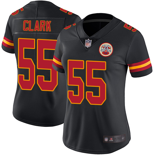 Nike Chiefs #55 Frank Clark Black Women's Stitched NFL Limited Rush Jersey Nike Chiefs #55 Frank Clark Black Women's Stitched NFL Limited Rush Jersey