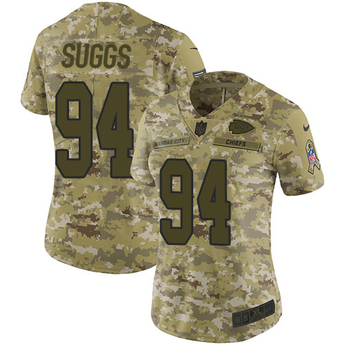 Nike Chiefs #94 Terrell Suggs Camo Women's Stitched NFL Limited 2018 Salute To Service Jersey Nike Chiefs #94 Terrell Suggs Camo Women's Stitched NFL Limited 2018 Salute To Service Jersey