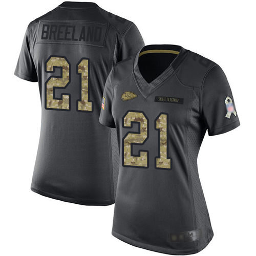 Nike Chiefs #21 Bashaud Breeland Black Women's Stitched NFL Limited 2016 Salute to Service Jersey Nike Chiefs #21 Bashaud Breeland Black Women's Stitched NFL Limited 2016 Salute to Service Jersey