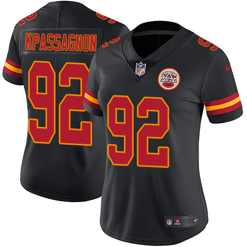 Nike Chiefs #92 Tanoh Kpassagnon Black Women's Stitched NFL Limited Rush Jersey Nike Chiefs #92 Tanoh Kpassagnon Black Women's Stitched NFL Limited Rush Jersey