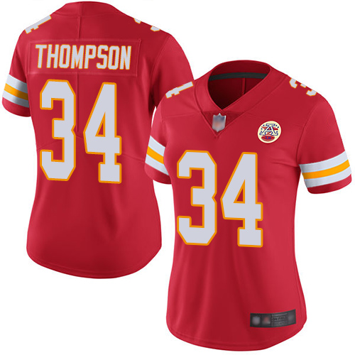 Nike Chiefs #34 Darwin Thompson Red Team Color Women's Stitched NFL Vapor Untouchable Limited Jersey Nike Chiefs #34 Darwin Thompson Red Team Color Women's Stitched NFL Vapor Untouchable Limited Jersey