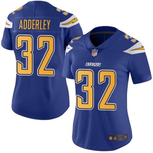 Nike Chargers #32 Nasir Adderley Electric Blue Women's Stitched NFL Limited Rush Jersey Nike Chargers #32 Nasir Adderley Electric Blue Women's Stitched NFL Limited Rush Jersey