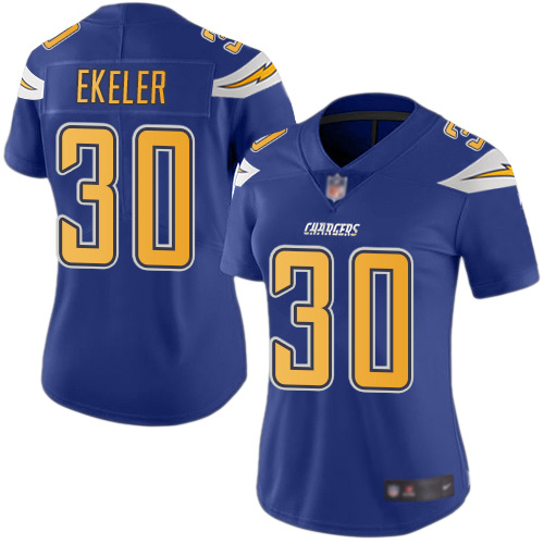 Nike Chargers #30 Austin Ekeler Electric Blue Women's Stitched NFL Limited Rush Jersey Nike Chargers #30 Austin Ekeler Electric Blue Women's Stitched NFL Limited Rush Jersey