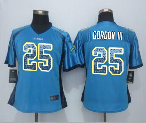 Nike Chargers #25 Melvin Gordon III Electric Blue Alternate Women's Stitched NFL Elite Drift Fashion Jersey Nike Chargers #25 Melvin Gordon III Electric Blue Alternate Women's Stitched NFL Elite Drift Fashion Jersey