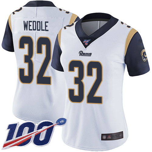 Nike Rams #32 Eric Weddle White Women's Stitched NFL 100th Season Vapor Limited Jersey Nike Rams #32 Eric Weddle White Women's Stitched NFL 100th Season Vapor Limited Jersey