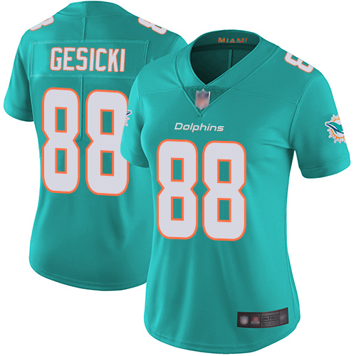Nike Dolphins #88 Mike Gesicki Aqua Green Team Color Women's Stitched NFL Vapor Untouchable Limited Jersey Nike Dolphins #88 Mike Gesicki Aqua Green Team Color Women's Stitched NFL Vapor Untouchable Limited Jersey