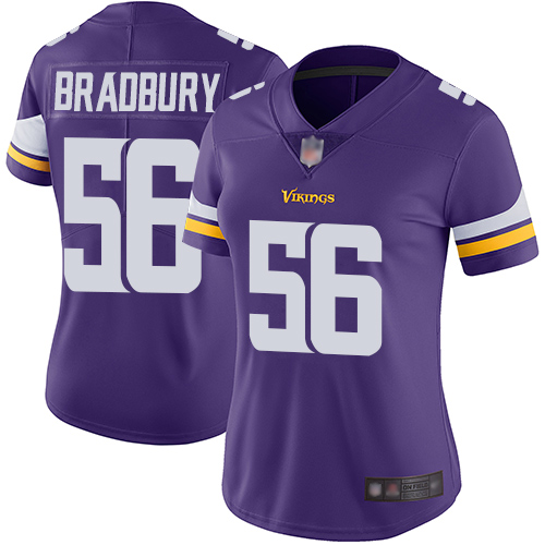 Nike Vikings #56 Garrett Bradbury Purple Team Color Women's Stitched NFL Vapor Untouchable Limited Jersey Nike Vikings #56 Garrett Bradbury Purple Team Color Women's Stitched NFL Vapor Untouchable Limited Jersey