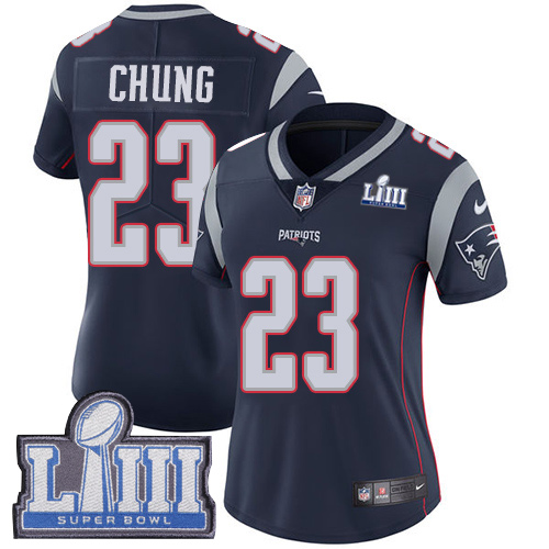 Nike Patriots #23 Patrick Chung Navy Blue Team Color Super Bowl LIII Bound Women's Stitched NFL Vapor Untouchable Limited Jersey Nike Patriots #23 Patrick Chung Navy Blue Team Color Super Bowl LIII Bound Women's Stitched NFL Vapor Untouchable Limited Jersey