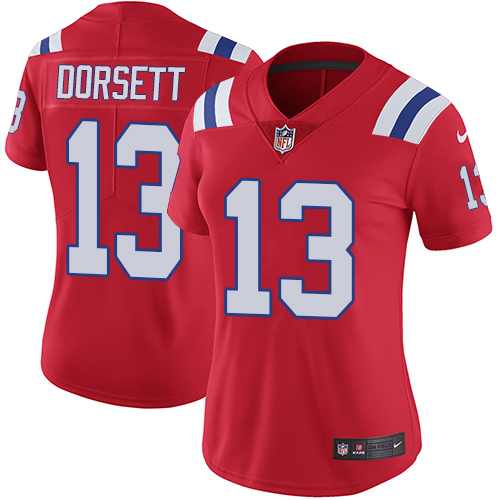 Nike Patriots #13 Phillip Dorsett Red Alternate Women's Stitched NFL Vapor Untouchable Limited Jersey Nike Patriots #13 Phillip Dorsett Red Alternate Women's Stitched NFL Vapor Untouchable Limited Jersey