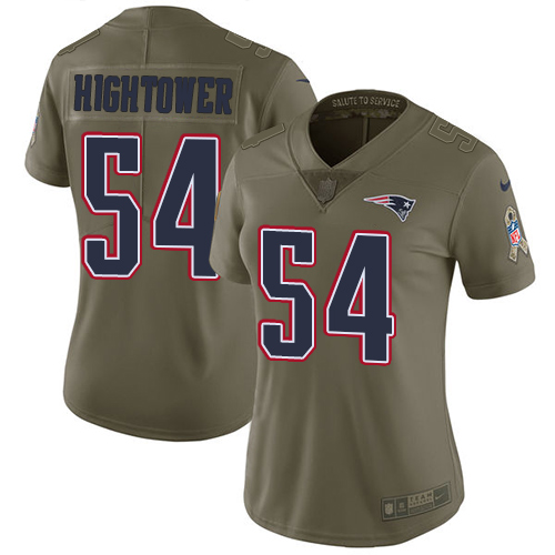 Nike Patriots #54 Dont'a Hightower Olive Women's Stitched NFL Limited 2017 Salute to Service Jersey Nike Patriots #54 Dont'a Hightower Olive Women's Stitched NFL Limited 2017 Salute to Service Jersey
