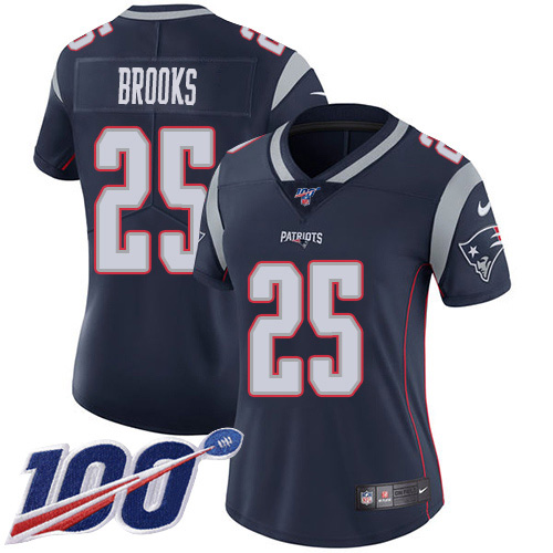 Nike Patriots #25 Terrence Brooks Navy Blue Team Color Women's Stitched NFL 100th Season Vapor Limited Jersey Nike Patriots #25 Terrence Brooks Navy Blue Team Color Women's Stitched NFL 100th Season Vapor Limited Jersey
