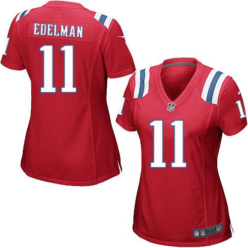 Nike Patriots #11 Julian Edelman Red Alternate Women's Stitched NFL Elite Jersey Nike Patriots #11 Julian Edelman Red Alternate Women's Stitched NFL Elite Jersey