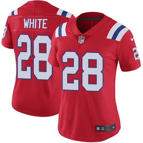 Nike Patriots #28 James White Red Alternate Women's Stitched NFL Vapor Untouchable Limited Jersey Nike Patriots #28 James White Red Alternate Women's Stitched NFL Vapor Untouchable Limited Jersey