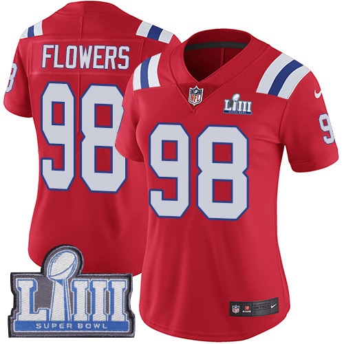 Nike Patriots #98 Trey Flowers Red Alternate Super Bowl LIII Bound Women's Stitched NFL Vapor Untouchable Limited Jersey Nike Patriots #98 Trey Flowers Red Alternate Super Bowl LIII Bound Women's Stitched NFL Vapor Untouchable Limited Jersey
