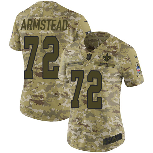 Nike Saints #72 Terron Armstead Camo Women's Stitched NFL Limited 2018 Salute to Service Jersey Nike Saints #72 Terron Armstead Camo Women's Stitched NFL Limited 2018 Salute to Service Jersey