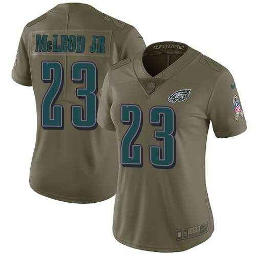 Nike Eagles #23 Rodney McLeod Jr Olive Women's Stitched NFL Limited 2017 Salute to Service Jersey Nike Eagles #23 Rodney McLeod Jr Olive Women's Stitched NFL Limited 2017 Salute to Service Jersey