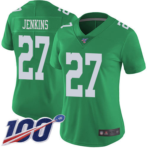 Nike Eagles #27 Malcolm Jenkins Green Women's Stitched NFL Limited Rush 100th Season Jersey Nike Eagles #27 Malcolm Jenkins Green Women's Stitched NFL Limited Rush 100th Season Jersey