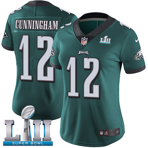 Nike Eagles #12 Randall Cunningham Midnight Green Team Color Super Bowl LII Women's Stitched NFL Vapor Untouchable Limited Jersey Nike Eagles #12 Randall Cunningham Midnight Green Team Color Super Bowl LII Women's Stitched NFL Vapor Untouchable Limited Jersey