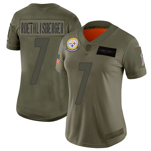 Nike Steelers #7 Ben Roethlisberger Camo Women's Stitched NFL Limited 2019 Salute to Service Jersey Nike Steelers #7 Ben Roethlisberger Camo Women's Stitched NFL Limited 2019 Salute to Service Jersey