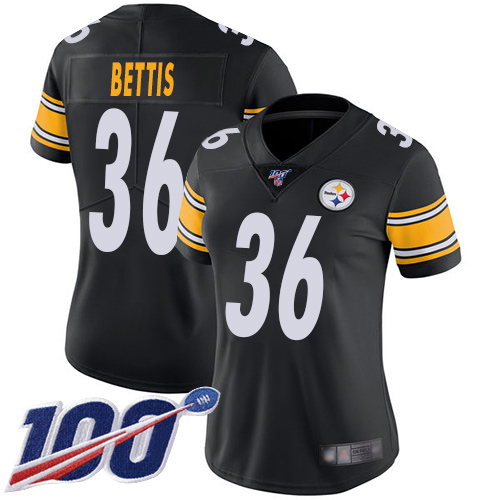 Nike Steelers #36 Jerome Bettis Black Team Color Women's Stitched NFL 100th Season Vapor Limited Jersey Nike Steelers #36 Jerome Bettis Black Team Color Women's Stitched NFL 100th Season Vapor Limited Jersey