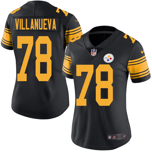 Nike Steelers #78 Alejandro Villanueva Black Women's Stitched NFL Limited Rush Jersey Nike Steelers #78 Alejandro Villanueva Black Women's Stitched NFL Limited Rush Jersey