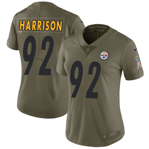 Nike Steelers #92 James Harrison Olive Women's Stitched NFL Limited 2017 Salute to Service Jersey Nike Steelers #92 James Harrison Olive Women's Stitched NFL Limited 2017 Salute to Service Jersey