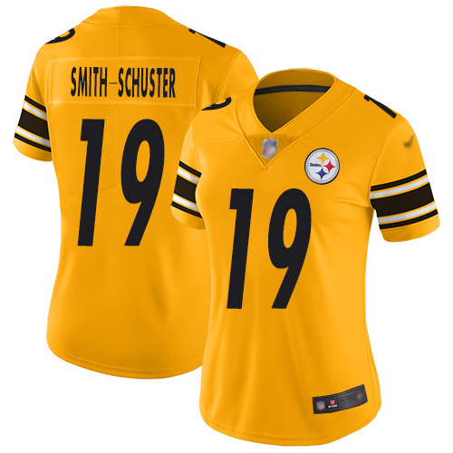 Nike Steelers #19 JuJu Smith-Schuster Gold Women's Stitched NFL Limited Inverted Legend Jersey Nike Steelers #19 JuJu Smith-Schuster Gold Women's Stitched NFL Limited Inverted Legend Jersey