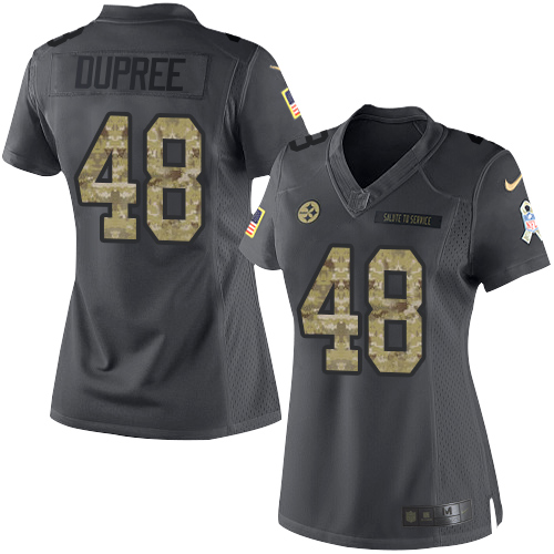 Nike Steelers #48 Bud Dupree Black Women's Stitched NFL Limited 2016 Salute to Service Jersey Nike Steelers #48 Bud Dupree Black Women's Stitched NFL Limited 2016 Salute to Service Jersey