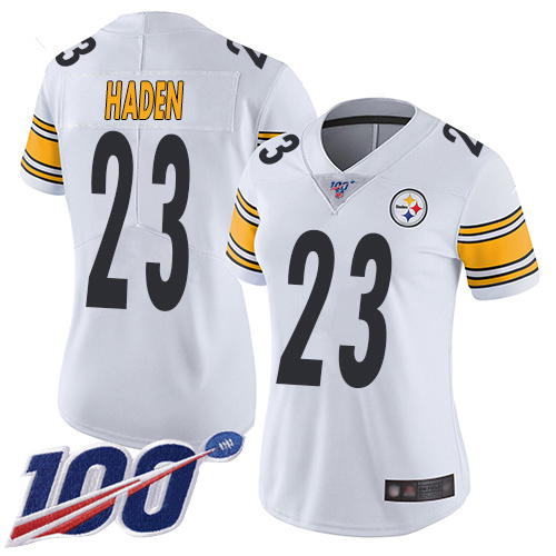 Nike Steelers #23 Joe Haden White Women's Stitched NFL 100th Season Vapor Limited Jersey Nike Steelers #23 Joe Haden White Women's Stitched NFL 100th Season Vapor Limited Jersey