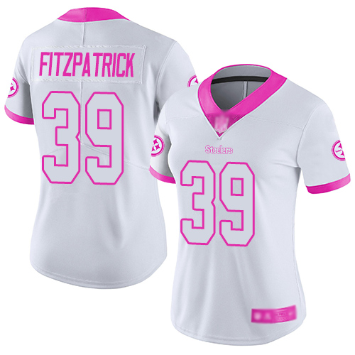 Nike Steelers #39 Minkah Fitzpatrick White/Pink Women's Stitched NFL Limited Rush Fashion Jersey Nike Steelers #39 Minkah Fitzpatrick White/Pink Women's Stitched NFL Limited Rush Fashion Jersey