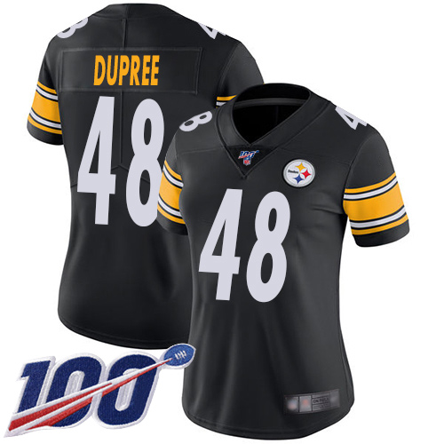 Nike Steelers #48 Bud Dupree Black Team Color Women's Stitched NFL 100th Season Vapor Limited Jersey Nike Steelers #48 Bud Dupree Black Team Color Women's Stitched NFL 100th Season Vapor Limited Jersey