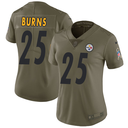 Nike Steelers #25 Artie Burns Olive Women's Stitched NFL Limited 2017 Salute to Service Jersey Nike Steelers #25 Artie Burns Olive Women's Stitched NFL Limited 2017 Salute to Service Jersey