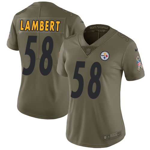 Nike Steelers #58 Jack Lambert Olive Women's Stitched NFL Limited 2017 Salute to Service Jersey Nike Steelers #58 Jack Lambert Olive Women's Stitched NFL Limited 2017 Salute to Service Jersey