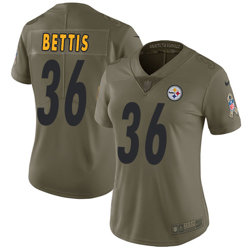 Nike Steelers #36 Jerome Bettis Olive Women's Stitched NFL Limited 2017 Salute to Service Jersey Nike Steelers #36 Jerome Bettis Olive Women's Stitched NFL Limited 2017 Salute to Service Jersey