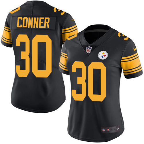 Nike Steelers #30 James Conner Black Women's Stitched NFL Limited Rush Jersey Nike Steelers #30 James Conner Black Women's Stitched NFL Limited Rush Jersey