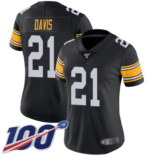 Nike Steelers #21 Sean Davis Black Alternate Women's Stitched NFL 100th Season Vapor Limited Jersey Nike Steelers #21 Sean Davis Black Alternate Women's Stitched NFL 100th Season Vapor Limited Jersey