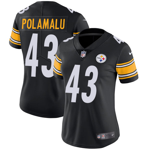 Nike Steelers #43 Troy Polamalu Black Team Color Women's Stitched NFL Vapor Untouchable Limited Jersey Nike Steelers #43 Troy Polamalu Black Team Color Women's Stitched NFL Vapor Untouchable Limited Jersey