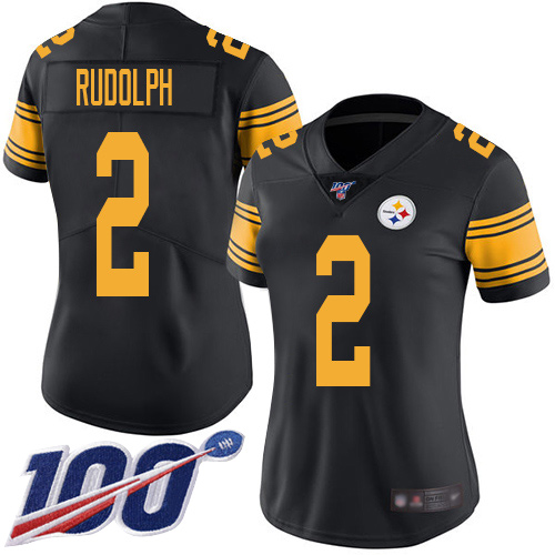 Nike Steelers #2 Mason Rudolph Black Women's Stitched NFL Limited Rush 100th Season Jersey Nike Steelers #2 Mason Rudolph Black Women's Stitched NFL Limited Rush 100th Season Jersey