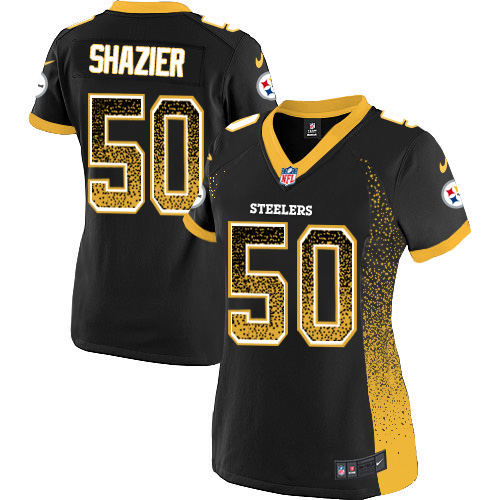 Nike Steelers #50 Ryan Shazier Black Team Color Women's Stitched NFL Elite Drift Fashion Jersey Nike Steelers #50 Ryan Shazier Black Team Color Women's Stitched NFL Elite Drift Fashion Jersey