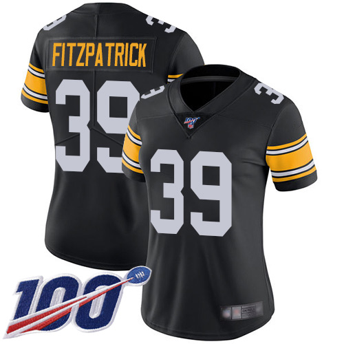 Nike Steelers #39 Minkah Fitzpatrick Black Alternate Women's Stitched NFL 100th Season Vapor Limited Jersey Nike Steelers #39 Minkah Fitzpatrick Black Alternate Women's Stitched NFL 100th Season Vapor Limited Jersey