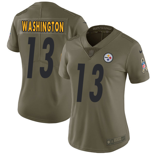Nike Steelers #13 James Washington Olive Women's Stitched NFL Limited 2017 Salute to Service Jersey Nike Steelers #13 James Washington Olive Women's Stitched NFL Limited 2017 Salute to Service Jersey