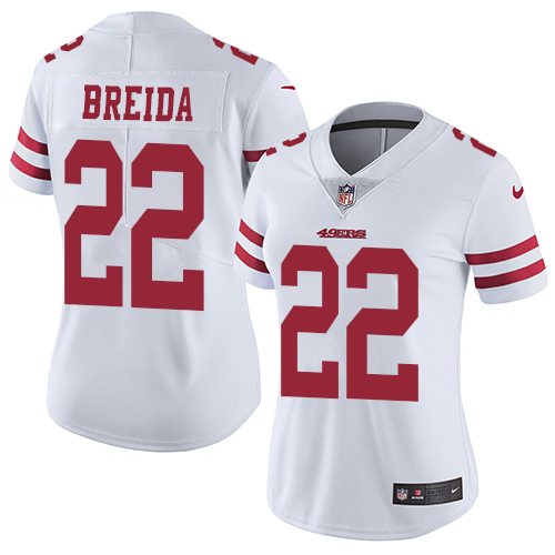 Nike 49ers #22 Matt Breida White Women's Stitched NFL Vapor Untouchable Limited Jersey Nike 49ers #22 Matt Breida White Women's Stitched NFL Vapor Untouchable Limited Jersey