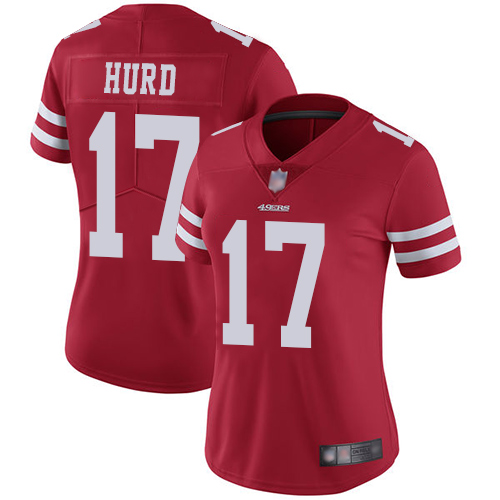 Nike 49ers #17 Jalen Hurd Red Team Color Women's Stitched NFL Vapor Untouchable Limited Jersey Nike 49ers #17 Jalen Hurd Red Team Color Women's Stitched NFL Vapor Untouchable Limited Jersey