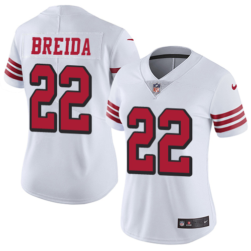 Nike 49ers #22 Matt Breida White Rush Women's Stitched NFL Vapor Untouchable Limited Jersey Nike 49ers #22 Matt Breida White Rush Women's Stitched NFL Vapor Untouchable Limited Jersey