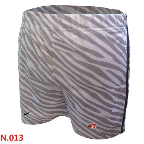 Women's Nike NFL San Francisco 49ers Embroidered Team Logo Zebra Stripes Shorts Women's Nike NFL San Francisco 49ers Embroidered Team Logo Zebra Stripes Shorts