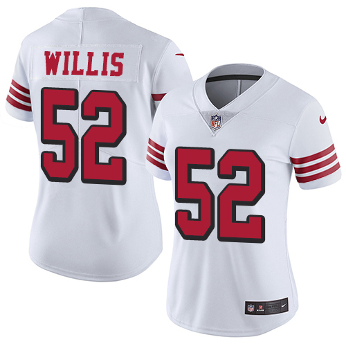 Nike 49ers #52 Patrick Willis White Rush Women's Stitched NFL Vapor Untouchable Limited Jersey Nike 49ers #52 Patrick Willis White Rush Women's Stitched NFL Vapor Untouchable Limited Jersey