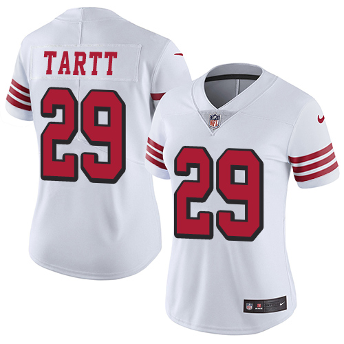 Nike 49ers #29 Jaquiski Tartt White Rush Women's Stitched NFL Vapor Untouchable Limited Jersey Nike 49ers #29 Jaquiski Tartt White Rush Women's Stitched NFL Vapor Untouchable Limited Jersey
