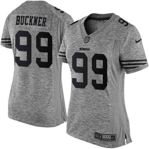Nike 49ers #99 DeForest Buckner Gray Women's Stitched NFL Limited Gridiron Gray Jersey Nike 49ers #99 DeForest Buckner Gray Women's Stitched NFL Limited Gridiron Gray Jersey